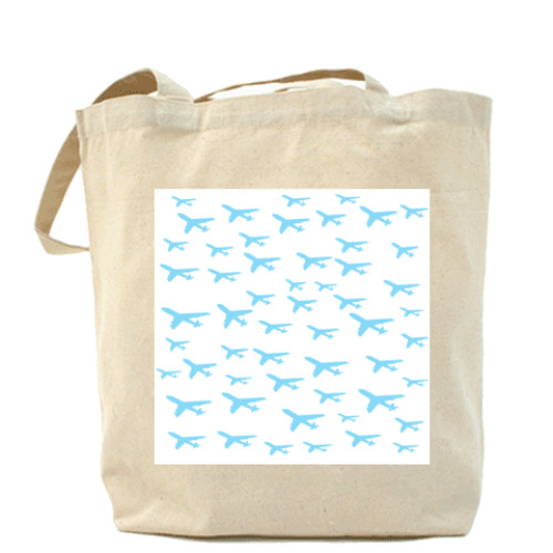 Сумка шоппер с принтом  'Самолёты'