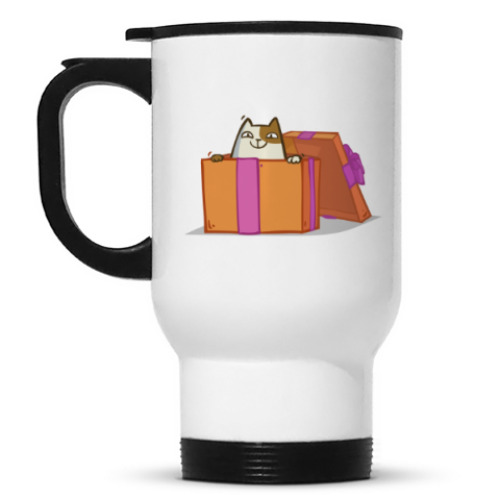 Кружка-термос с принтом Новокот — Пятничный Котик №36