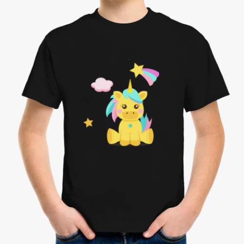 Детская футболка с принтом Единорог