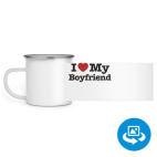 Кружка металлическая белая (круговая запечатка)