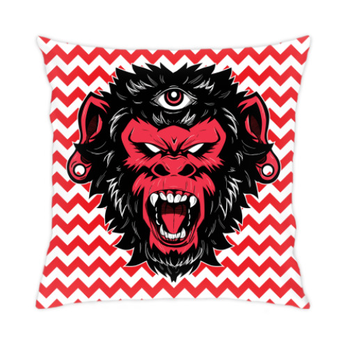 Подушка с принтом Crazy Monkey