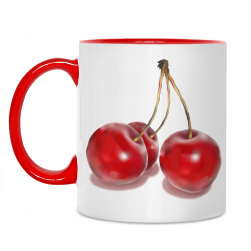 Кружка с принтом Вишня