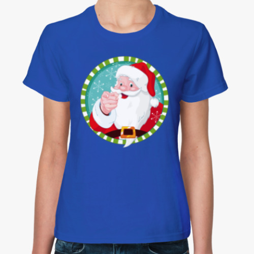 Женская футболка с принтом Санта Клаус