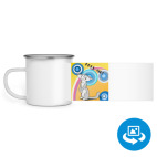 Кружка металлическая белая (круговая запечатка)