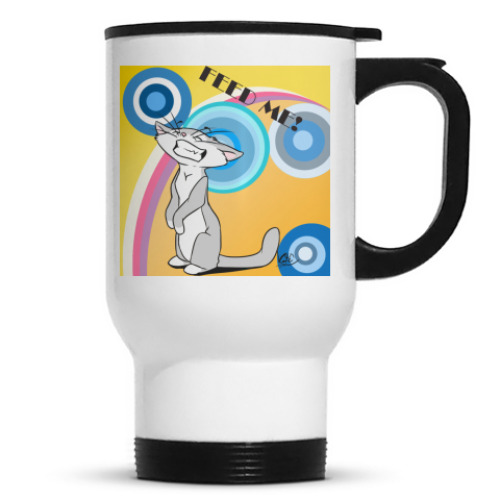 Кружка-термос с принтом Кот