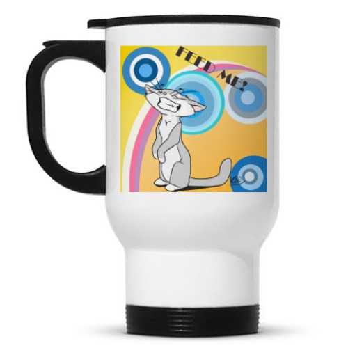 Кружка-термос с принтом Кот