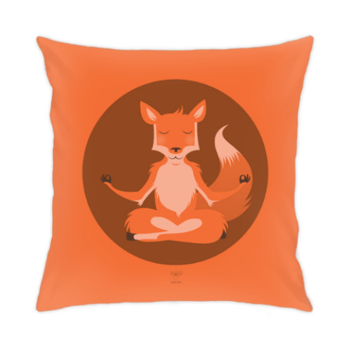 Подушка с принтом Animal Zen: F is for Fox