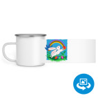 Кружка металлическая белая (круговая запечатка)