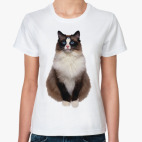 Классическая женская футболка Blue Eyed Cat