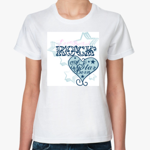Классическая футболка с принтом ROCK