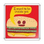 Магнит 6.5 x 6.5 см  Cute hamburger