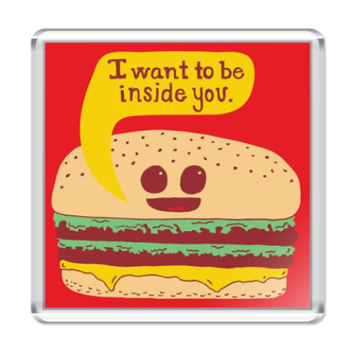 Магнит с принтом  Cute hamburger