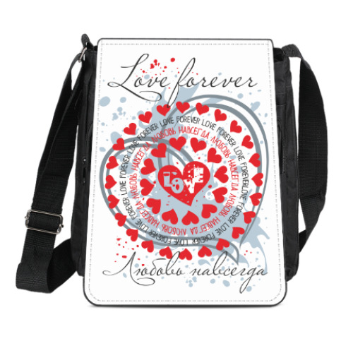 Сумка-планшет с принтом Любовь навсегда