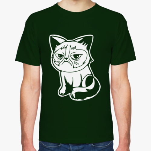 Футболка с принтом Угрюмый кот Тард - Grumpy Cat