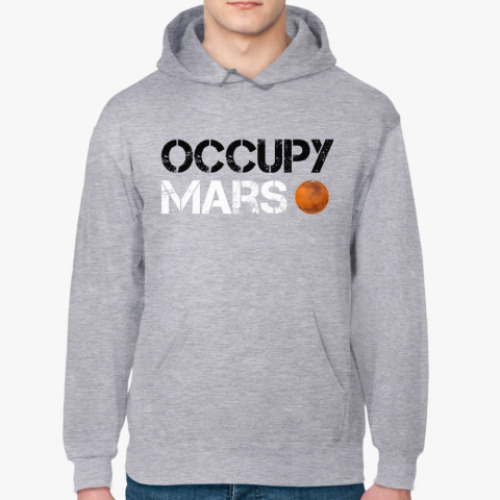 Толстовка худи с принтом Occupy Mars