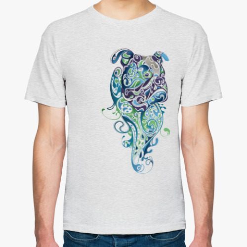 Футболка с принтом 'Абстрактный бульдог'