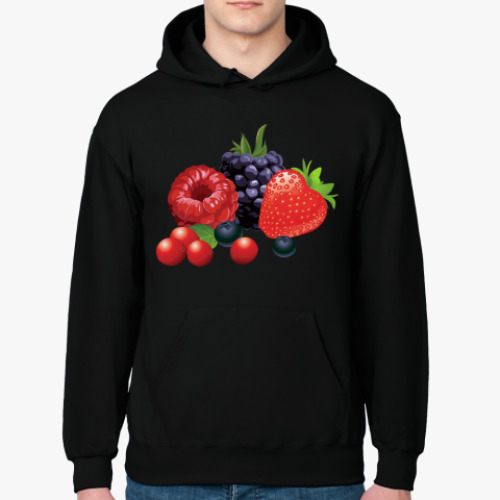 Толстовка худи с принтом Ягоды