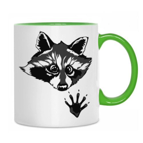 Кружка с принтом енот