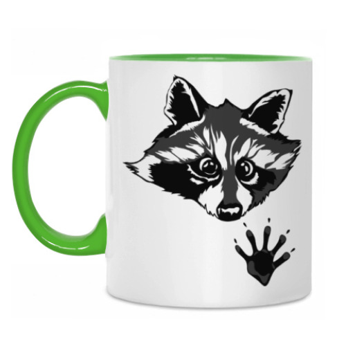 Кружка с принтом енот