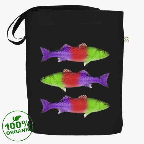 Сумка шоппер с принтом Рыбы детства
