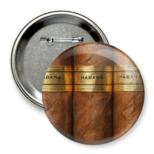 Значок 75мм с принтом Кубинские сигары