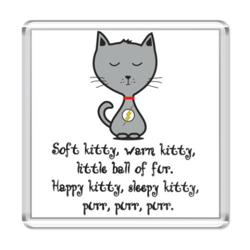 Магнит с принтом Песня Шелдона Soft kitty