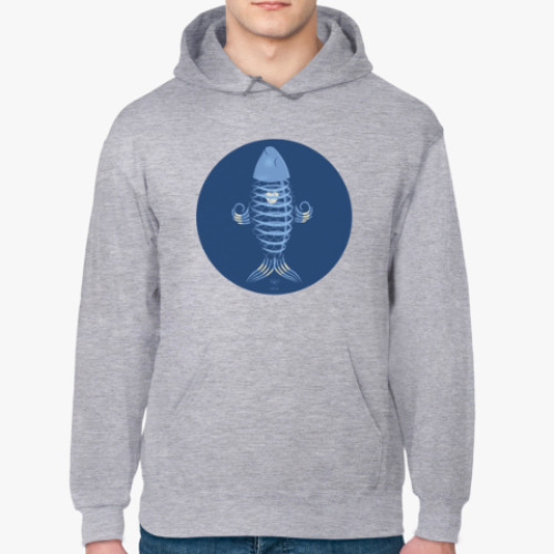 Толстовка худи с принтом Animal Zen: X is for X-ray tetra