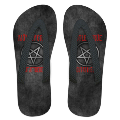 Шлепанцы (сланцы) с принтом Mötley Crüe