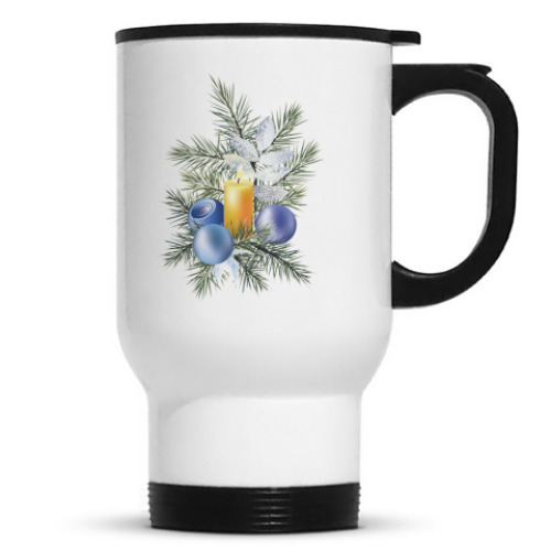 Кружка-термос с принтом Новый год не за горами