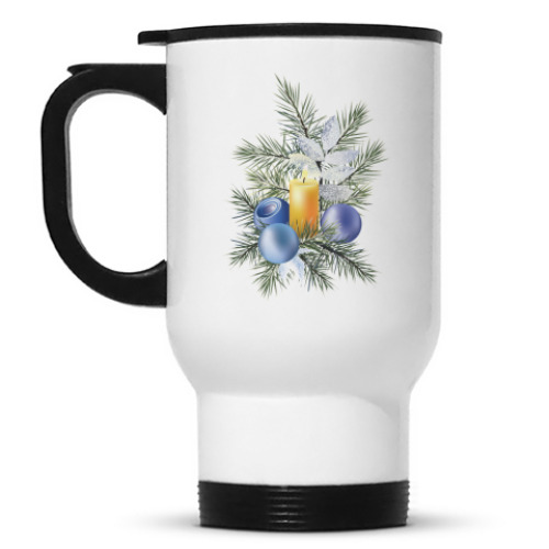 Кружка-термос с принтом Новый год не за горами