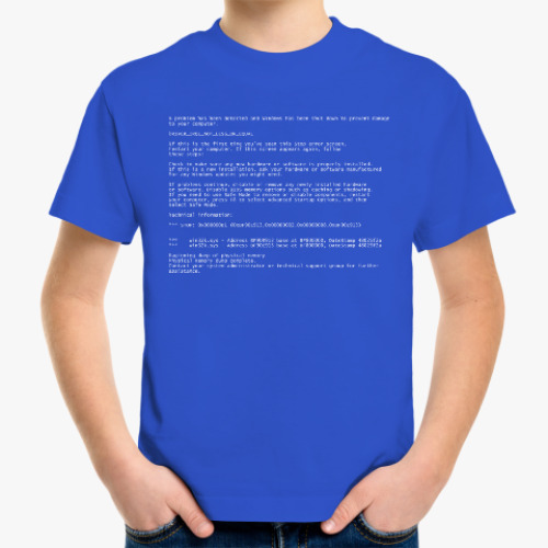 Детская футболка с принтом BSoD
