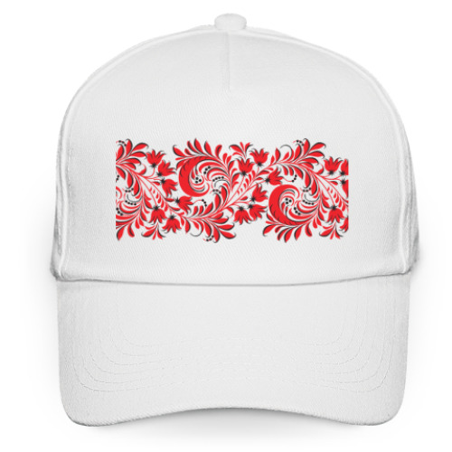 Кепка бейсболка с принтом Хохлома