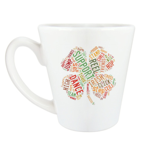 Чашка Латте с принтом Клевер на удачу