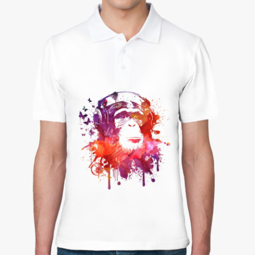 Рубашка поло с принтом Обезьяна - Диджей