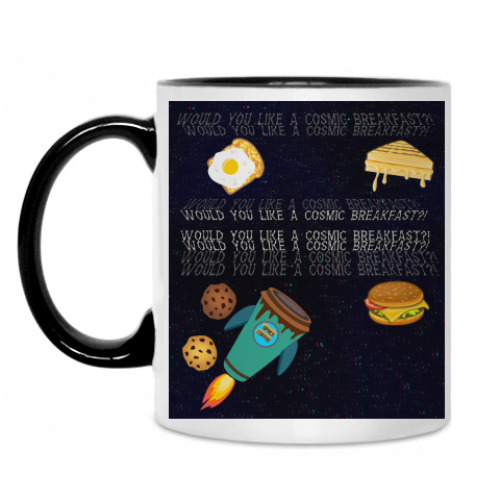 Кружка с принтом Космический завтрак