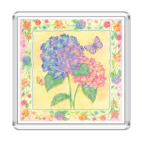 Магнит 6.5 x 6.5 см  Цветы в рамке