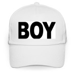 Кепка / бейсболка, белая (печать) BOY