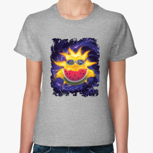Женская футболка с принтом Солнечный арбуз