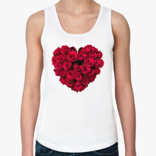 Женская майка с принтом Сердце из роз