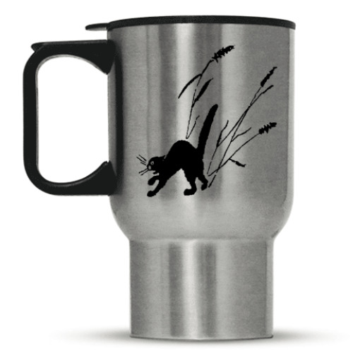 Кружка-термос с принтом Кошка