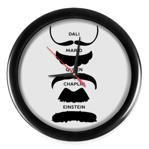 Настенные часы с принтом Усы Знаменитостей