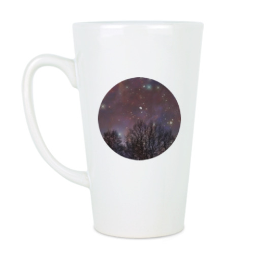Чашка Латте с принтом Ночное небо