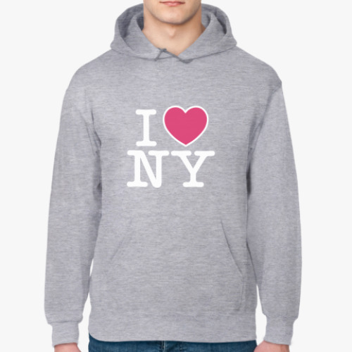 Толстовка худи с принтом I Love NY