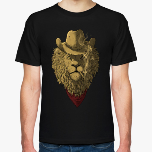 Футболка с принтом Лев Ковбой