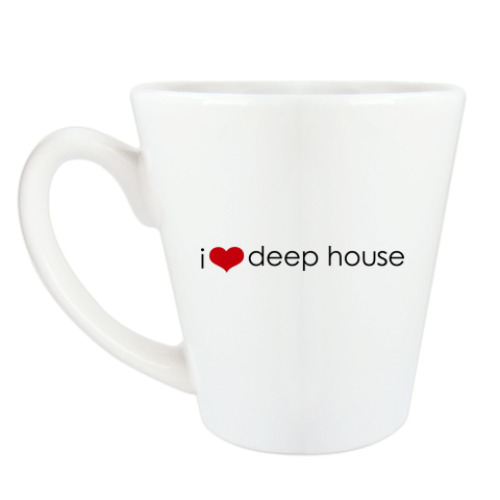 Чашка Латте с принтом I Love deep house