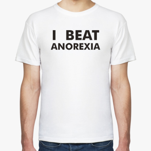 Футболка с принтом I beat anorexia