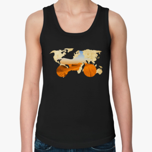 Женская майка с принтом Мотопейзаж