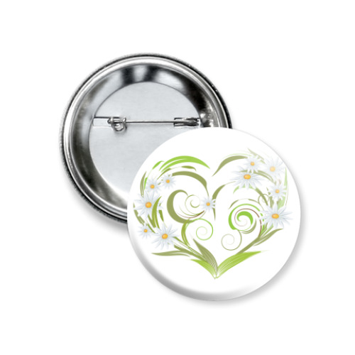 Значок 37мм с принтом Сердце