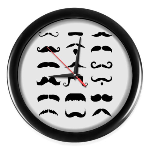 Настенные часы с принтом Усы