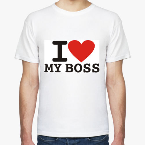 Футболка с принтом I Love my Boss